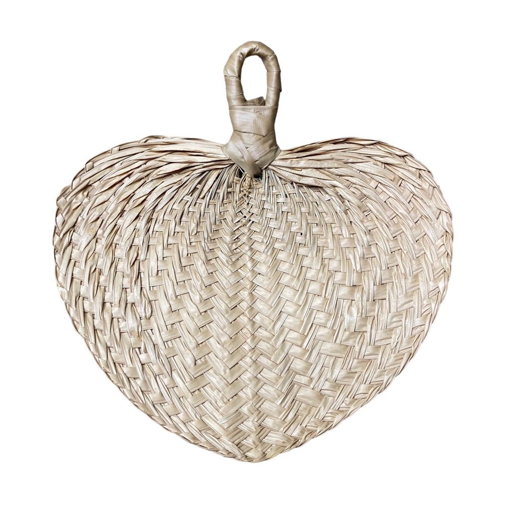 Vintage Boho Woven Palm Fan Decoration